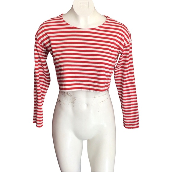forever 21 Tops - Forever 21 Red and White Striped Crop Top Y2K size small